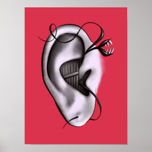 Konstig Ear Monster Digital Art Poster