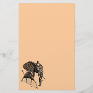 Konstig Elefant Giraff Hybrid Brevpapper