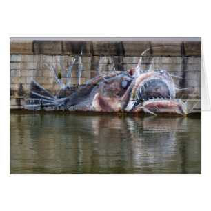 Konstig Fantasy Anglerfish Graffiti OBS Kort