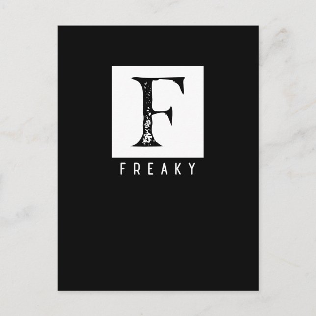 Konstig fet typografi svart och vit design helg vykort (Framsida)