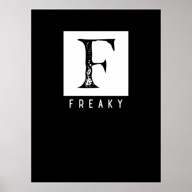 Konstig fet typografi svart och vit design poster (Framsidan)