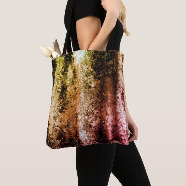 Konstig fibröus struktur och brända eller smuts fl tygkasse (Närbild)