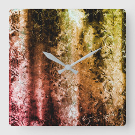 Konstig fibrous struktur och smutsfläckar fyrkantig klocka