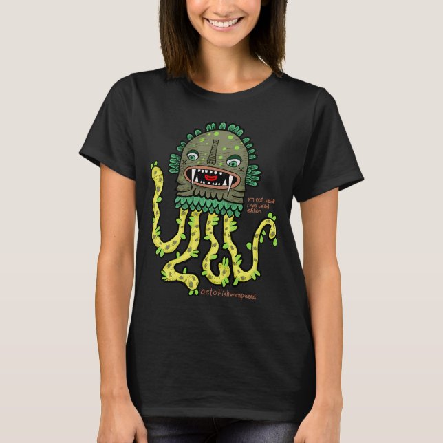 konstig fisk bläckfisk blandad t shirt (Framsida)