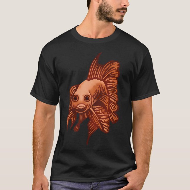 Konstig fisk - gyllene siamesisk kampfisk t shirt (Framsida)