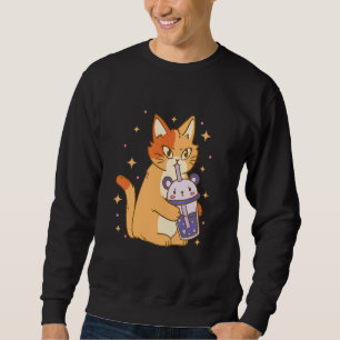 Konstig för Roligt av Coolan Retro- för Cat Bubble Lång Ärmad Tröja