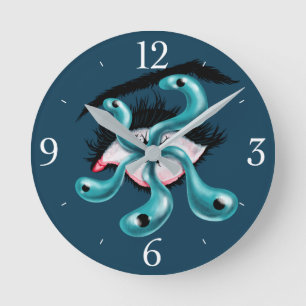 Konstig från skräcken öga tentacle monster goth rund klocka