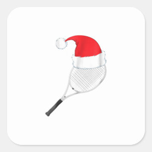 konstig, ful christmas sweater tennis Santa Fyrkantigt Klistermärke