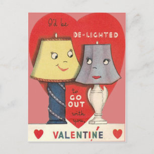 Konstig Funny lampa Light Heart Valentine Helg Vykort