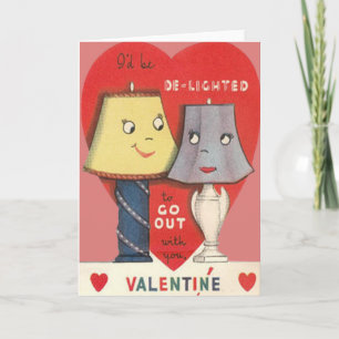 Konstig Funny lampa Light Heart Valentine Helgkort