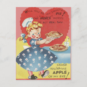 Konstig Funny Mince Apple Paj Waitress Valentine Helg Vykort
