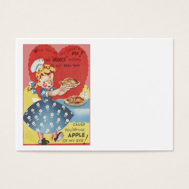 Konstig Funny Mince Apple Paj Waitress Valentine Visitkort (Framsidan)