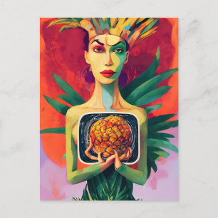 Konstig generativeccontent pineapple Goddess Vykort
