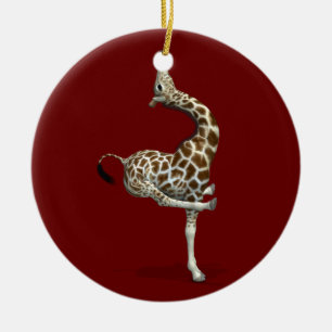 Konstig Giraffe Julgransprydnad Keramik