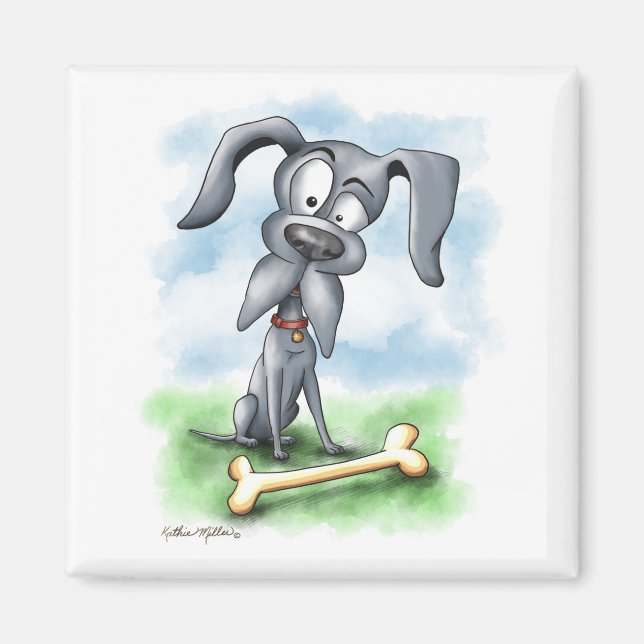 Konstig Great Dane-serieteckning Magnet (Framsidan)