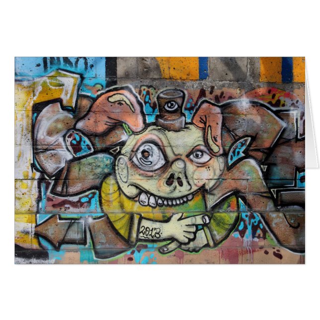 Konstig Gris Ansikte Hälsningskort (Framsidan Horizontal)