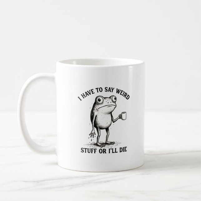 Konstig grodkaffe-citat Vintage-illustration Kaffemugg (Vänster)