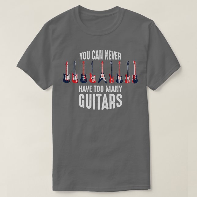 konstig guitaristisk skjorta som man aldrig kan ha t shirt (Design framsida)