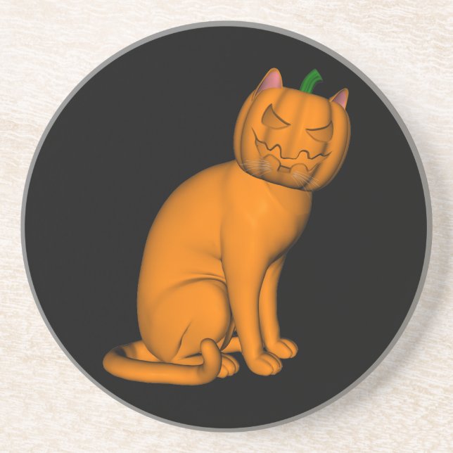 Konstig Halloween Cat Underlägg (Framsidan)
