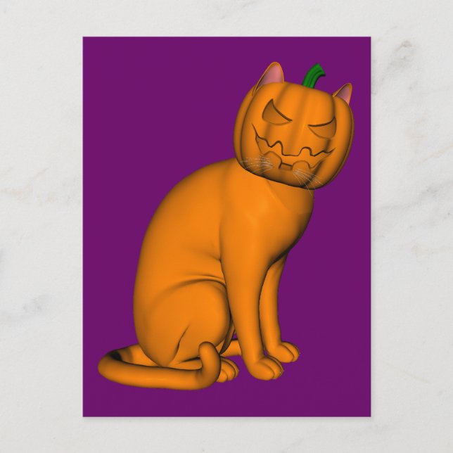 Konstig Halloween Cat Vykort (Framsida)