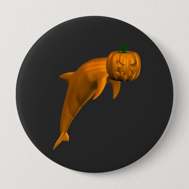 Konstig Halloween Dolphin Knapp (Framsida)