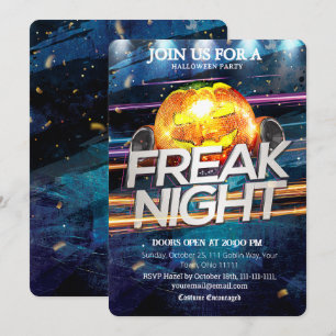 Konstig Halloween-fest med disko-klot pumpa Inbjudningar