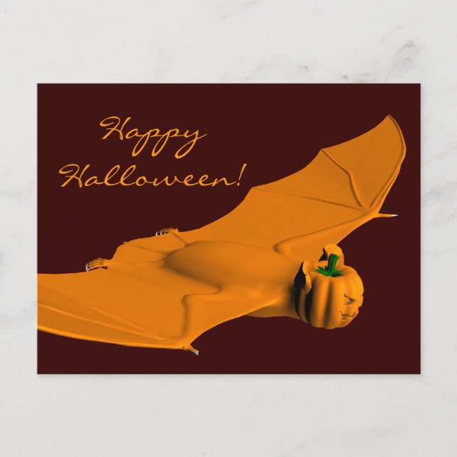 Konstig Halloween Fladdermus Vykort (Framsida)