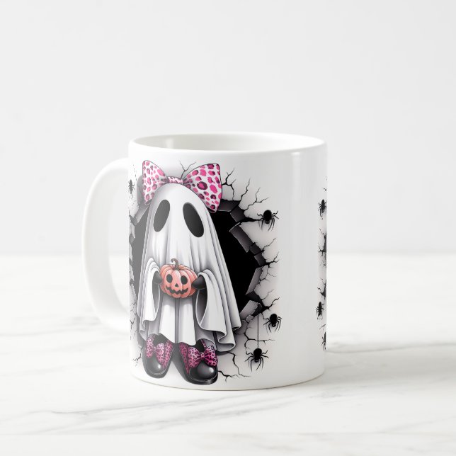 Konstig Halloween-ghost Kaffemugg (Framsida vänster)