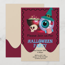 konstig Halloween inslag Inbjudningar