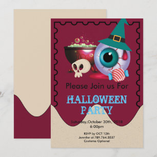 konstig Halloween inslag Inbjudningar