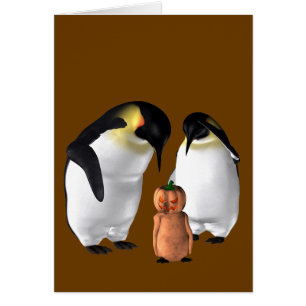 Konstig Halloween Penguin Hälsningskort