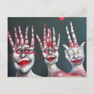 Konstig Hand People Art Art Vykort