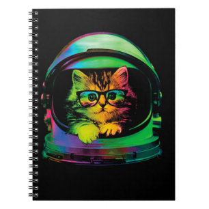 konstig hipster cat astronaut anteckningsbok