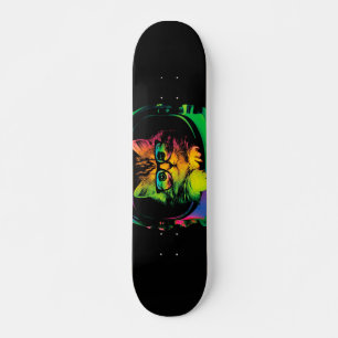 konstig hipster cat astronaut mini skateboard bräda 18,5 cm