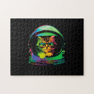 konstig hipster cat astronaut pussel