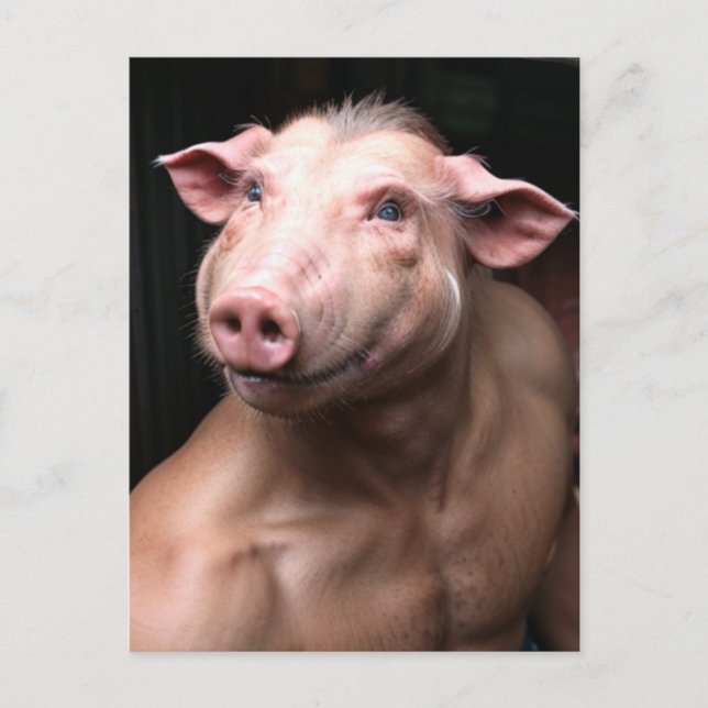 Konstig Human Gris Hybrid Vykort (Framsida)