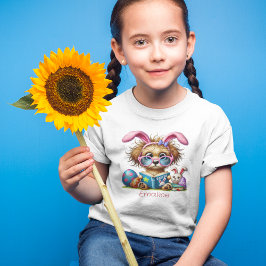 Konstig hund med kaninöron som läser en bok t shirt