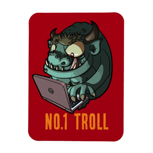 Konstig Internet-Troll Nummer 1 Bärbar Datorserie Magnet (Vertikal)
