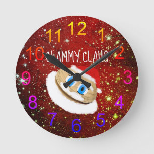 Konstig jul Clammy Claus Wall Clock Rund Klocka