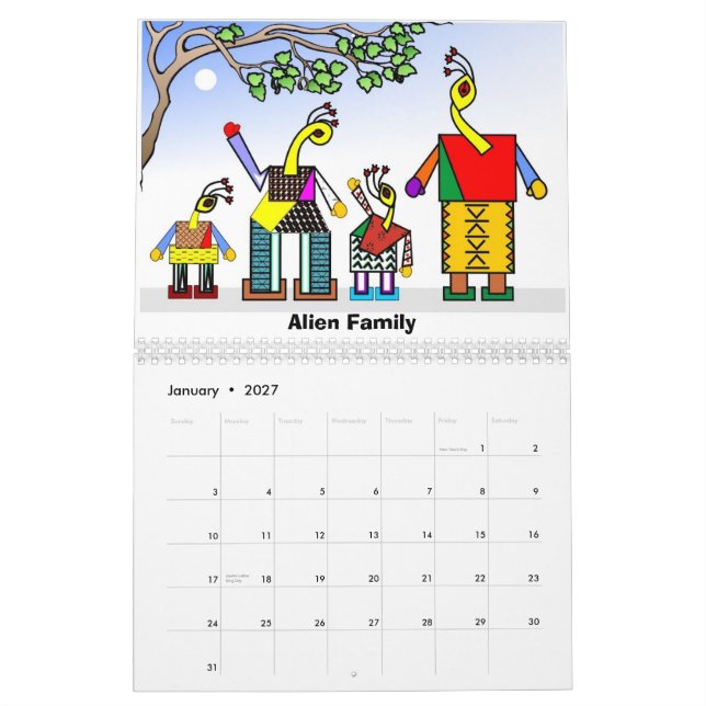 Konstig kalender för familjer 2012 (Jan 2027)