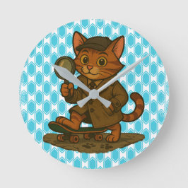 konstig katt rund klocka