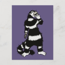 Konstig kattskalle mask Whimsical gotisk Vykort