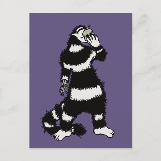 Konstig kattskalle mask Whimsical gotisk Vykort (Framsida)