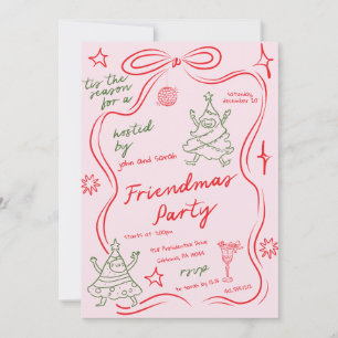 Konstig klotter jul Friendmas-fest inbjudan