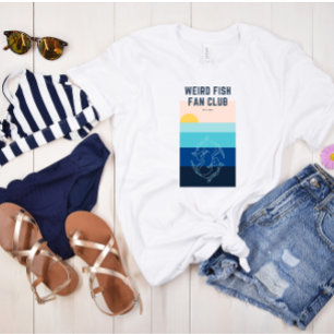 Konstig Klubben Fläkt Stiliserad havssolnedgång Te T Shirt