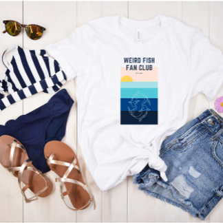 Konstig Klubben Fläkt Stiliserad havssolnedgång Te T Shirt