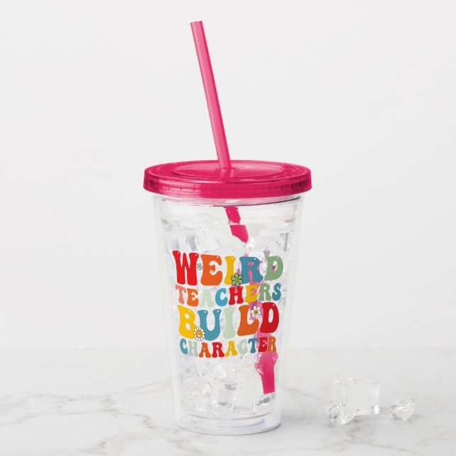 Konstig lärare Bygg karaktär Groovy lärare  Take Away Mugg (Framsida Ice)