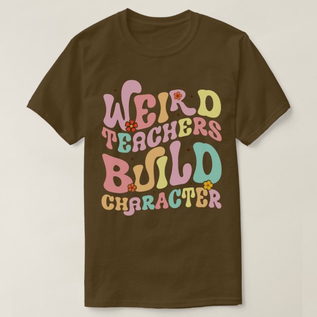 konstig lärare bygger teckenlärargrupp t shirt (Design framsida)