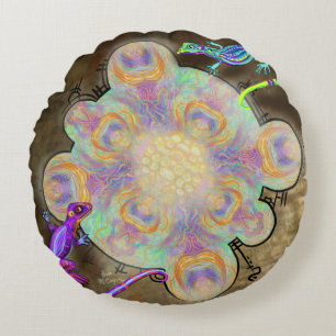 Konstig Lizards Rund Kudde