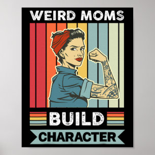 Konstig Mammor Bygger tecken Mamma Mor Mors dag Poster